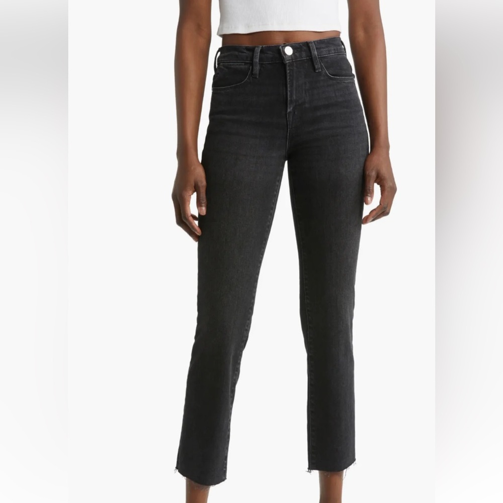 Frame - Le High Straight Released Hem Denim Women's Black